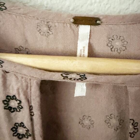 FREE PEOPLE | Purple Mauve Beck Printed Tunic Mini Dress Tiered | Size Medium - Picture 5 of 7